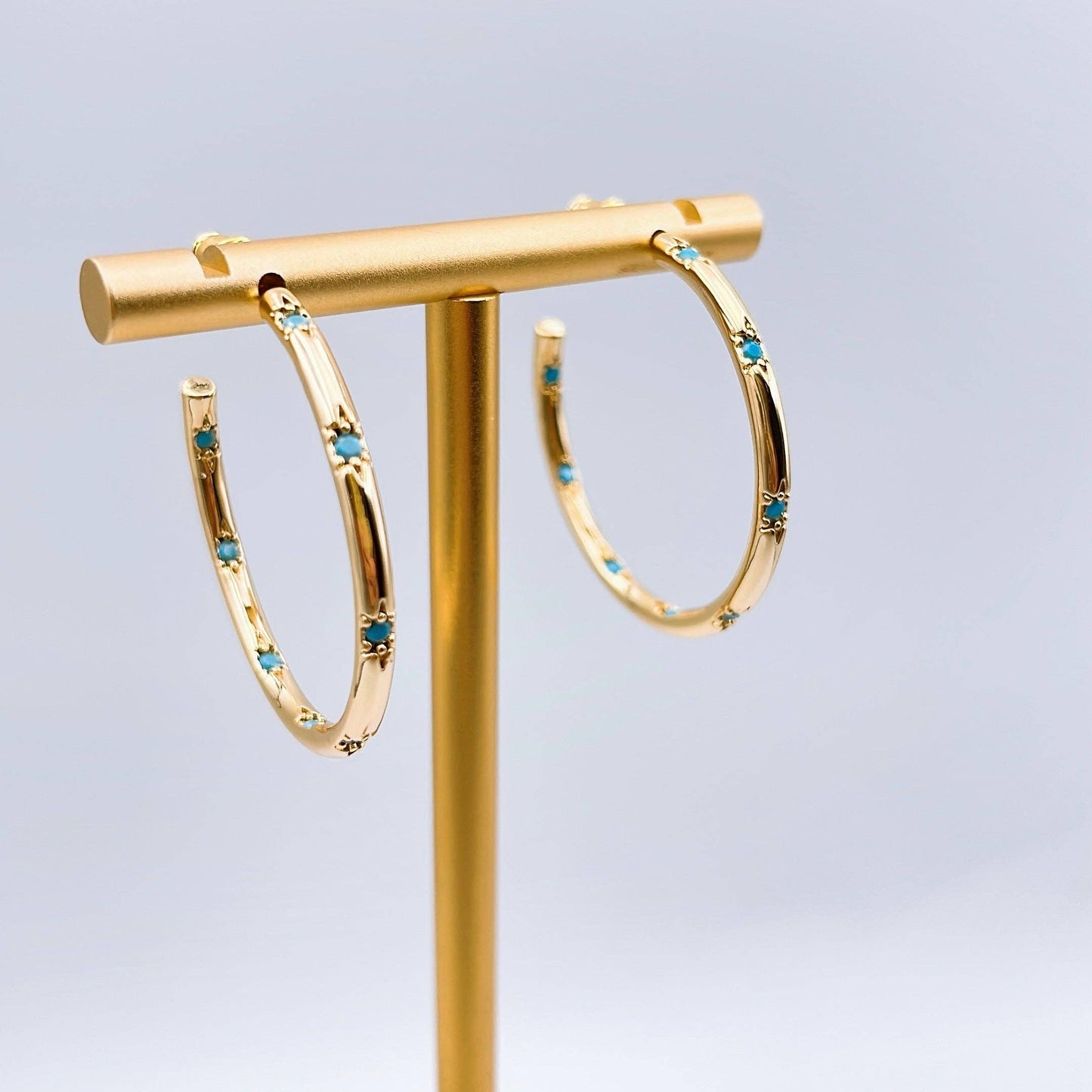Stacy Turquoise Hoop Earrings