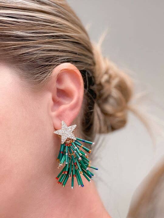 Holiday Fringe Dangle Earrings