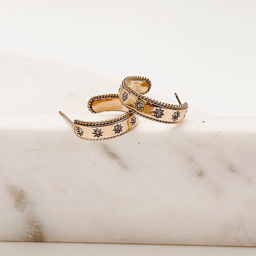 Retro Star Hoop Earrings - WATERPROOF