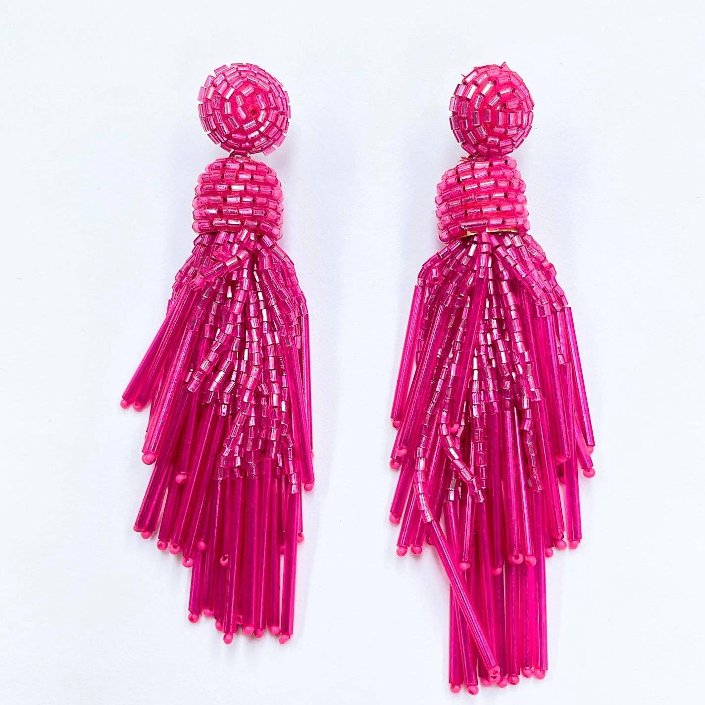 Pink Tassel Earrings