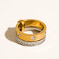 Greyson 18K Gold Non-Tarnish Two-Tone Crystal Band Ring: Multi-Colored