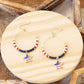 4th of July Dangle Hoop Earrings Red White Blue