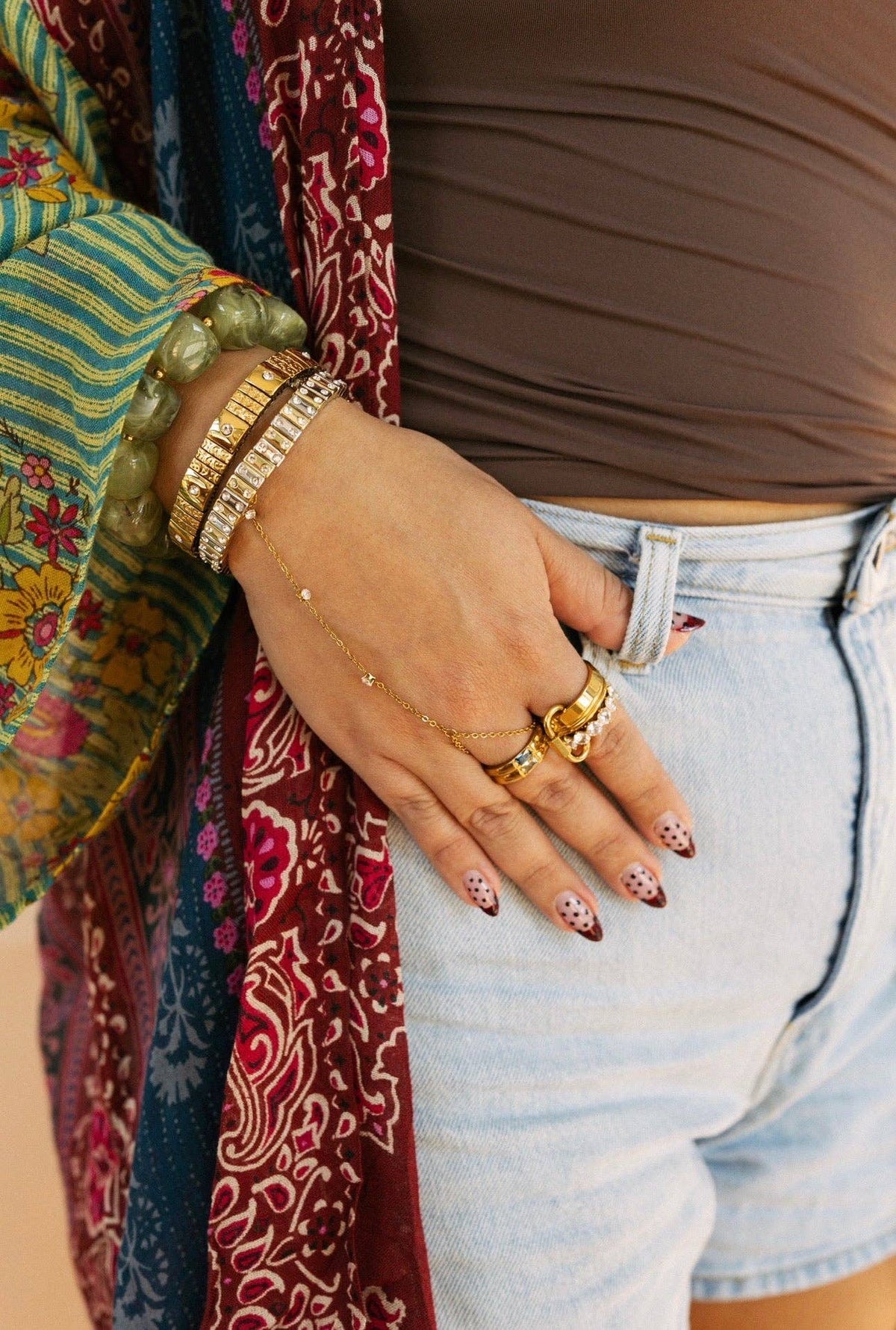 The Luxe Link Bracelet - Textured Gold: GOLD