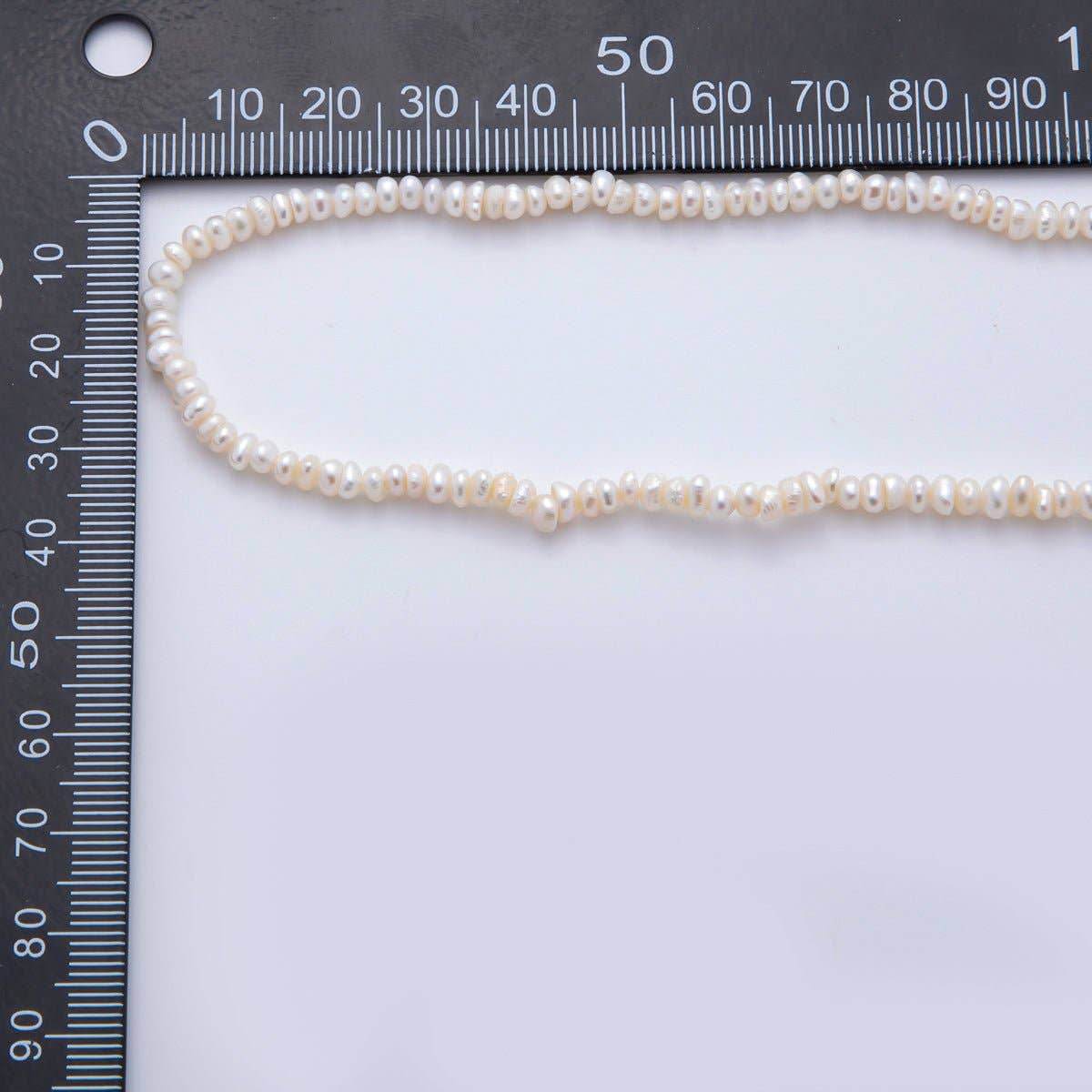 18K Gold Filled 4mm Dainty Rice Seed Freshwater Pearl Necklace 14.9 Inches long | WA-A3475