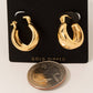 Gold Dipped Beveled Latch Hoop Earrings
