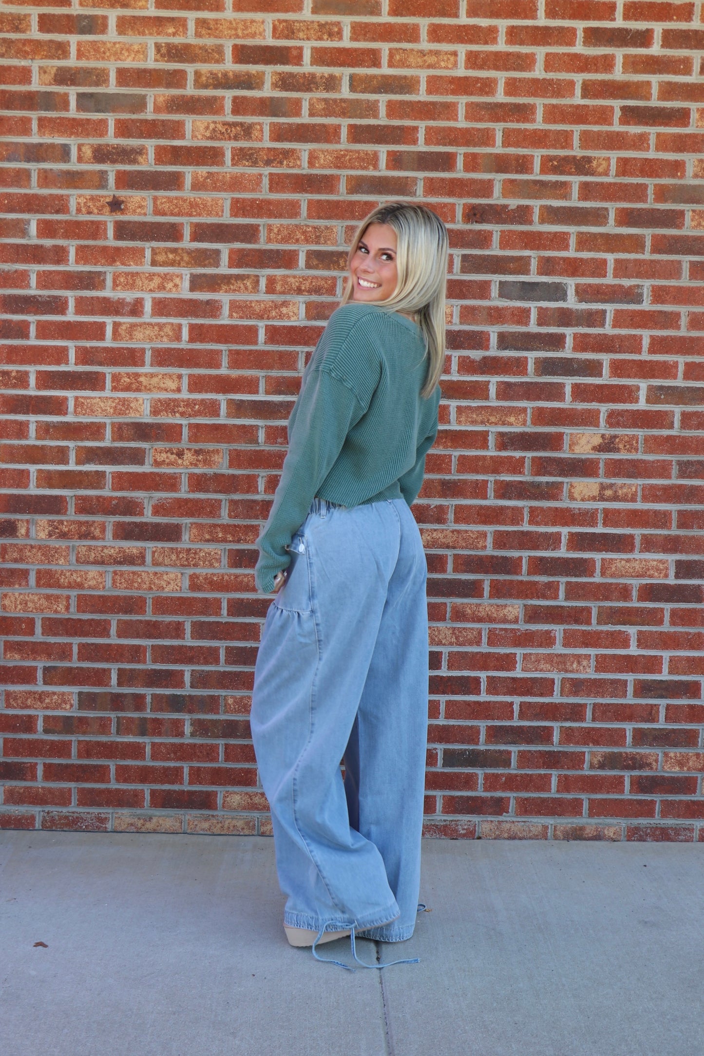 Deep Green Waffle Top