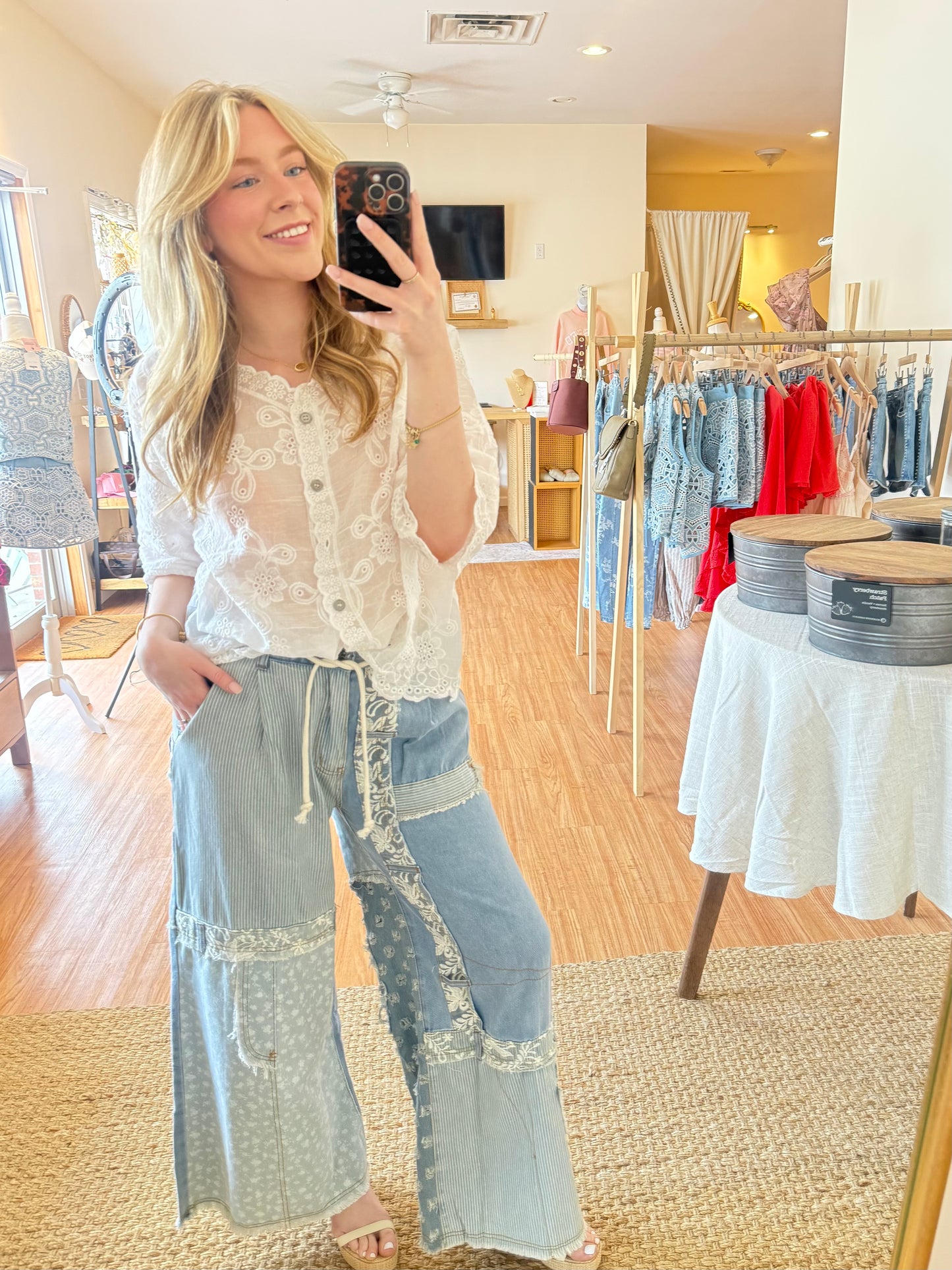 Lace Overlay Jeans