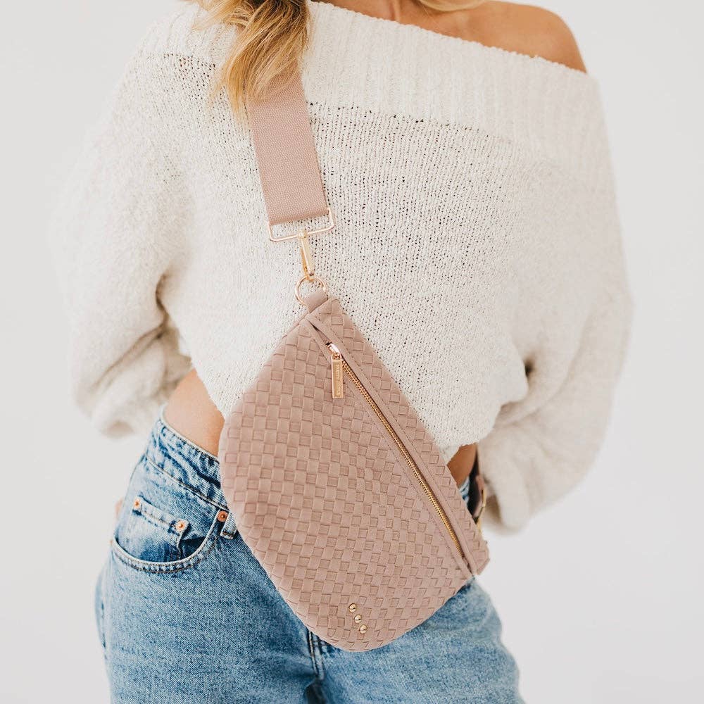 Suede Westlyn Woven Bum Bag: Suede Chocolate
