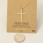 Gold Dipped Pave Cross Pendant Chain Necklace