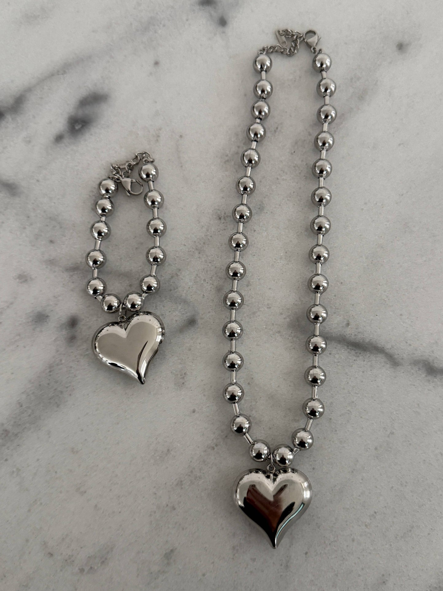 Silver Bubble Heart Bracelet