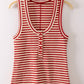 Strawberry Stripe Henley Tank Top