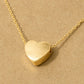Brushed Gold Dipped Heart Pendant Necklace: Gold