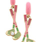 Golf Wedges Enamel Huggie Hoop Earrings in Light Pink
