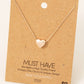 Brushed Gold Dipped Heart Pendant Necklace: Silver