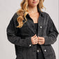 DENIM BUTTON DOWN OVERSIZED JACKET: LT.WASH / S