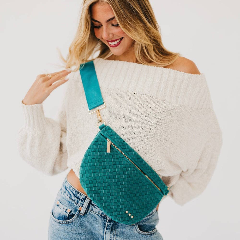 Suede Westlyn Woven Bum Bag: Suede Chocolate