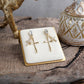 Sacred Spark – Golden Cross Cluster Statement Earrings