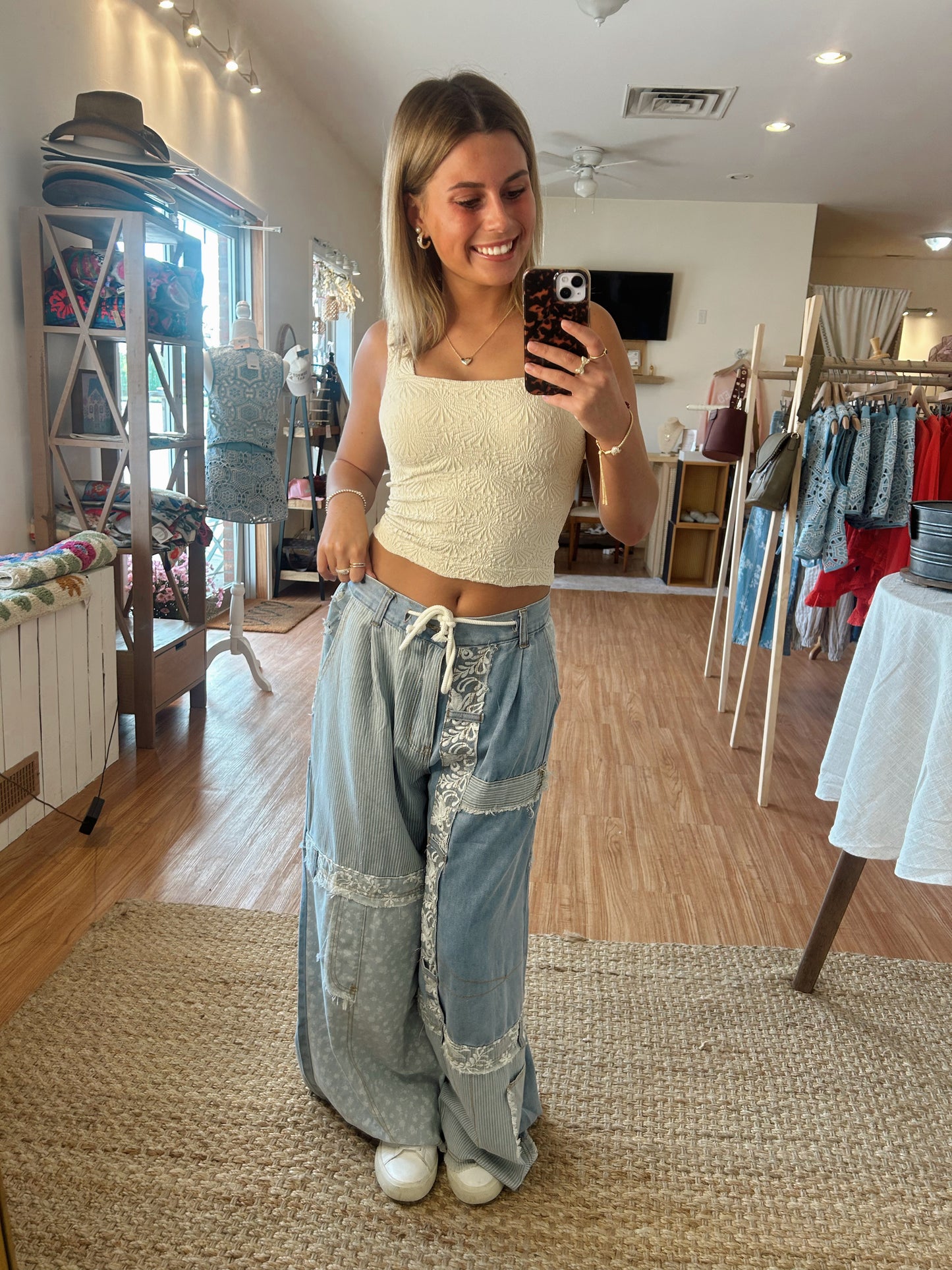 Lace Overlay Jeans