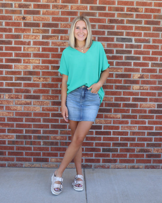 Paradise Top in Kelly Green