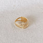 18k GoldFilled Beaded and Cubic Zirconia Ring: 7