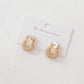 Hailey Huggie Pearl Earrings - WATERPROOF