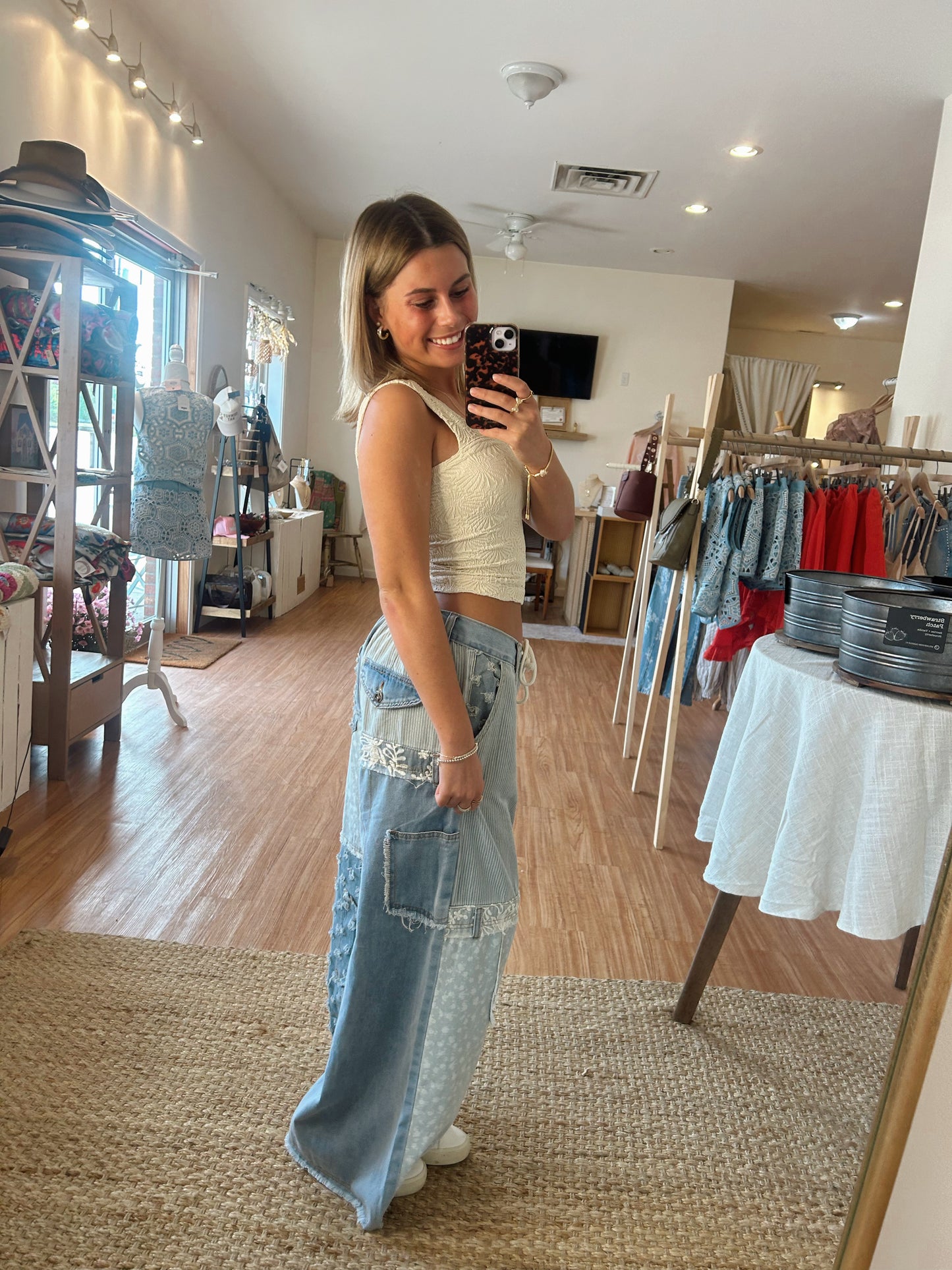 Lace Overlay Jeans