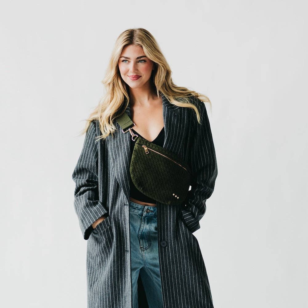 Suede Westlyn Woven Bum Bag: Suede Chocolate