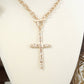 Divine Simplicity – Hammered Cross Front Toggle Necklace: Worn Gold Tone