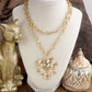 Heartbound Muse – Long Heart Necklace in Gold & Pearls: Spiky