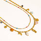 Ninah 18K Gold Non-Tarnish Seahorse Charm Layered Necklace: Multi-Colored