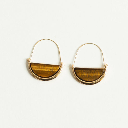 Chloe Earring Hoop Tiger Eye