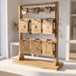Wood Jewelry Card Display Stand With Twenty Hooks: LT