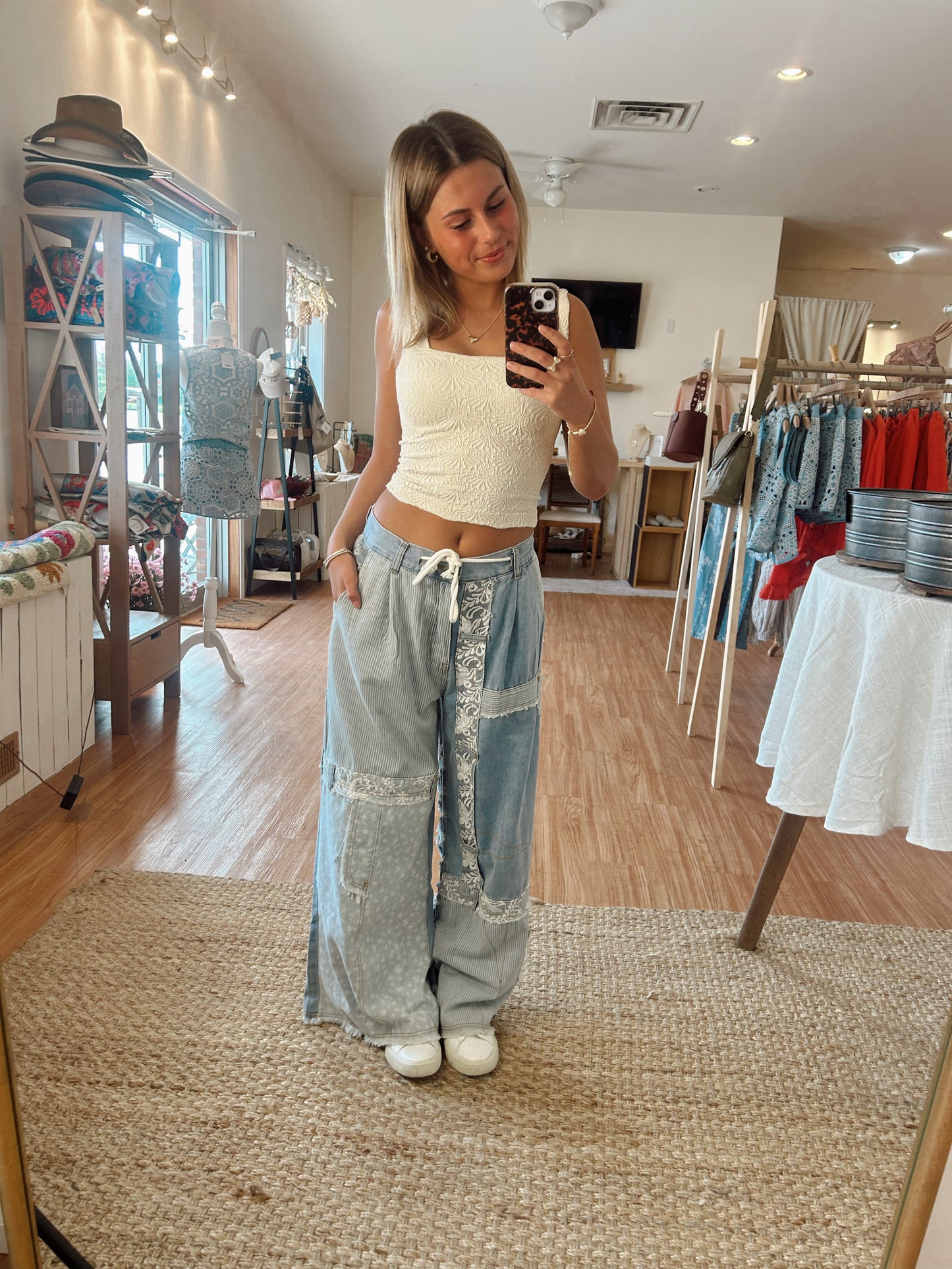 Lace Overlay Jeans