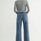 Mid Rise Full Length Wide Leg Jeans