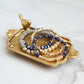 Bracelets stack of 4 piece beaded with Blue Semi Precious stones glass wooden and golden beads