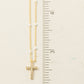 Gold Dipped Station Cz Cross Pendant Necklace: GOLD