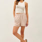 Linen Blend Shorts- Hazelnut