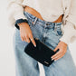 Suede Emma Woven Clutch Wristlet: Burgundy