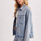 DENIM BUTTON DOWN OVERSIZED JACKET: LT.WASH / S