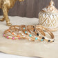 Timeless Charm – Slim Cabochon Eternity Bangle: Pearl