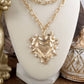 Heartbound Muse – Long Heart Necklace in Gold & Pearls: Spiky