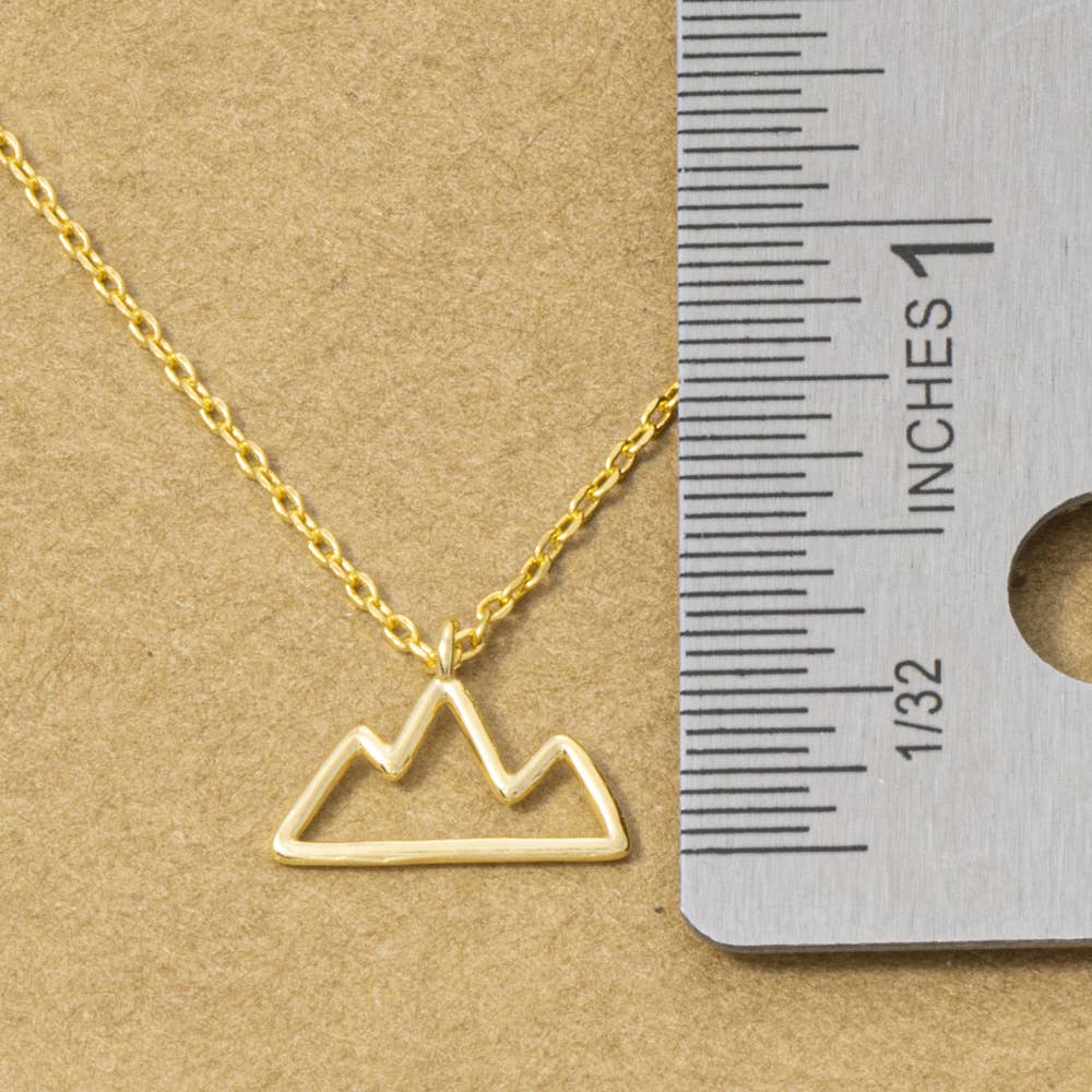 18K Gold Dipped Mountain Outline Necklace