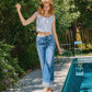 Vervet High Rise Cuffed Wide Leg Jeans