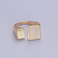 Elegant Double Square Rectangular Textured Pearl Ring