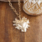 Heartbound Muse – Long Heart Necklace in Gold & Pearls: Spiky