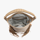 Sav Distressed Hobo Bag w/ Fringe Detail: Taupe