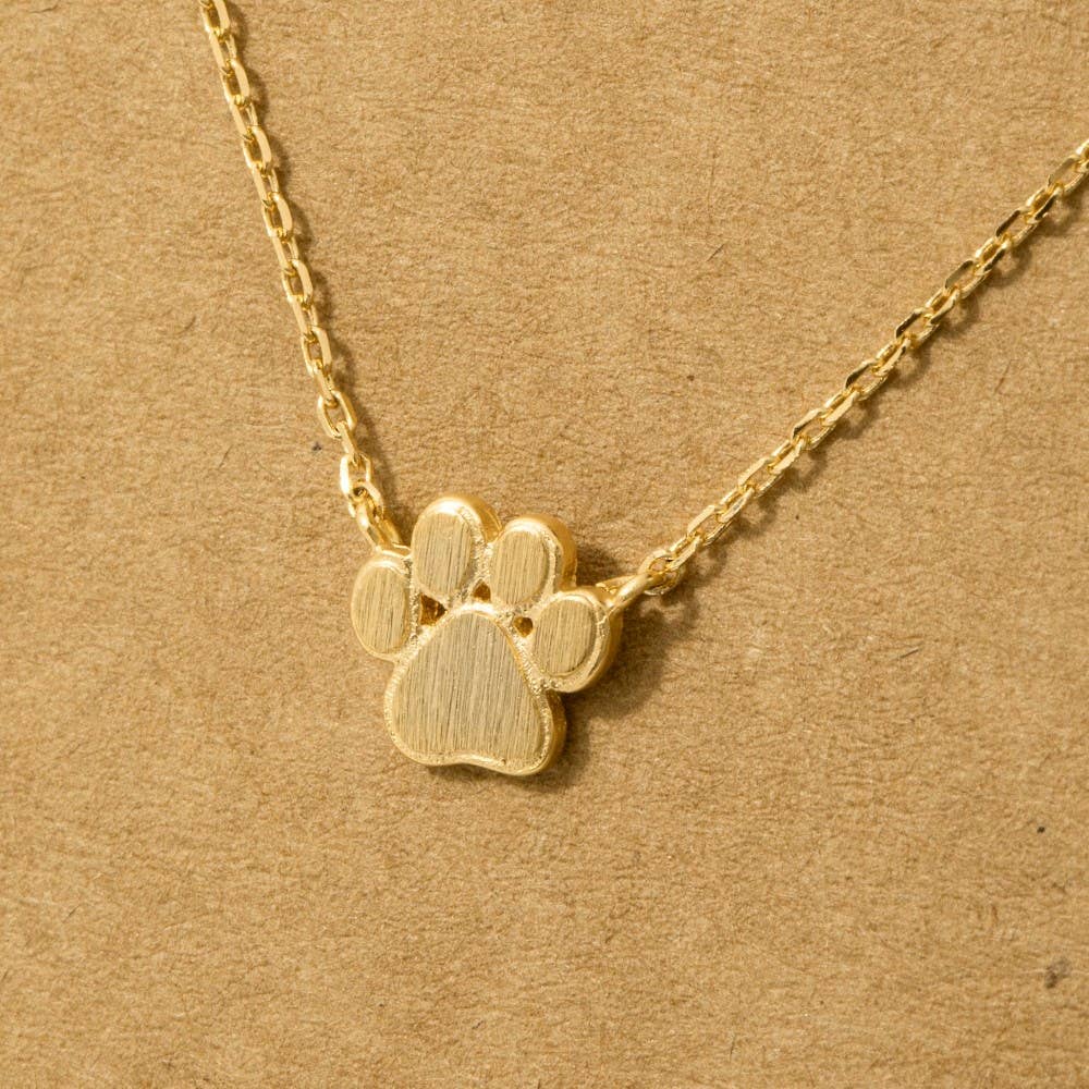 Mini Paw Print Charm Necklace: S