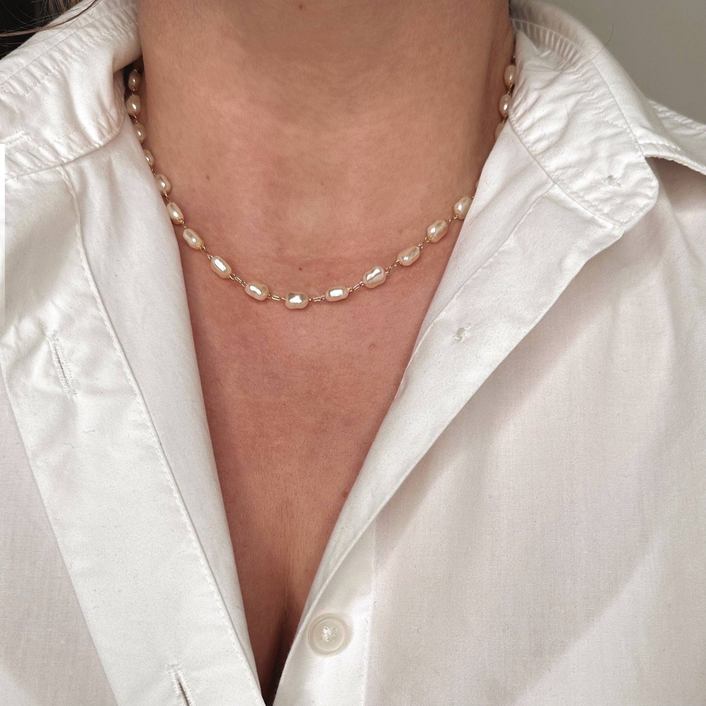 Baroque Pearl Necklace: 18 inches