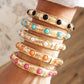 Timeless Charm – Slim Cabochon Eternity Bangle: Pearl