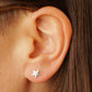 Star and Moon Stud Earrings 7x5mm: 14K Shiny Gold Plated Recycled Sterling Silver